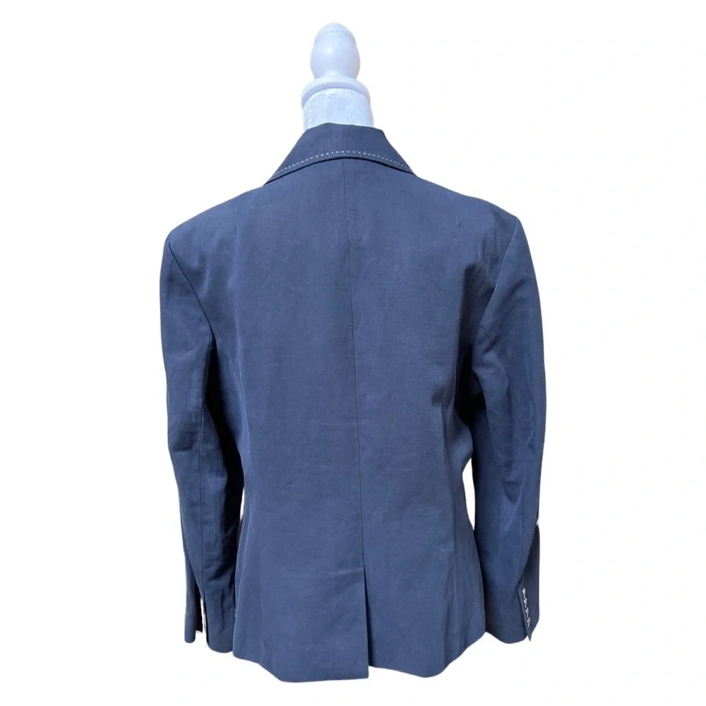 Talbots Women’s blazer with gold accents | Size 14 petite | Color Navy - Picture 2 of 5